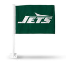 New York Jets Green Car Flag (White Pole)