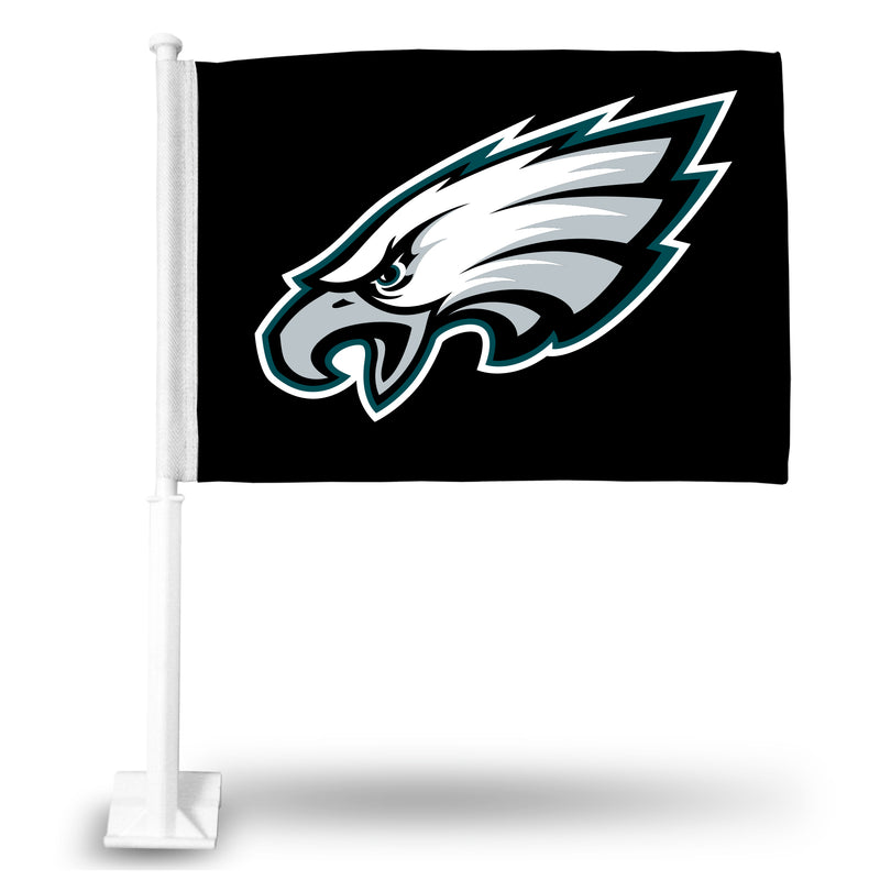 NFL Philadelphia Eagles Double Sided Car Flag -  16" x 19" - Strong Pole that Hooks Onto Car/Truck/Automobile By Rico Industries