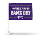 TCU Game Day Car Flag On White Pole