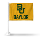 NCAA Baylor Bears Double Sided Car Flag -  16" x 19" - Strong Pole that Hooks Onto Car/Truck/Automobile By Rico Industries