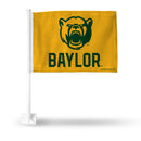 NCAA Baylor Bears Double Sided Car Flag -  16" x 19" - Strong Pole that Hooks Onto Car/Truck/Automobile By Rico Industries