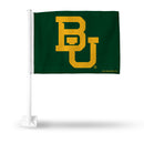 NCAA Baylor Bears Double Sided Car Flag -  16" x 19" - Strong Pole that Hooks Onto Car/Truck/Automobile By Rico Industries