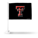NCAA Texas Tech Red Raiders Double Sided Car Flag -  16" x 19" - Strong Pole that Hooks Onto Car/Truck/Automobile By Rico Industries