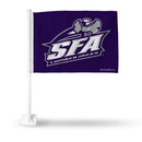 NCAA Stephen F. Austin Lumberjacks Double Sided Car Flag -  16" x 19" - Strong Pole that Hooks Onto Car/Truck/Automobile By Rico Industries
