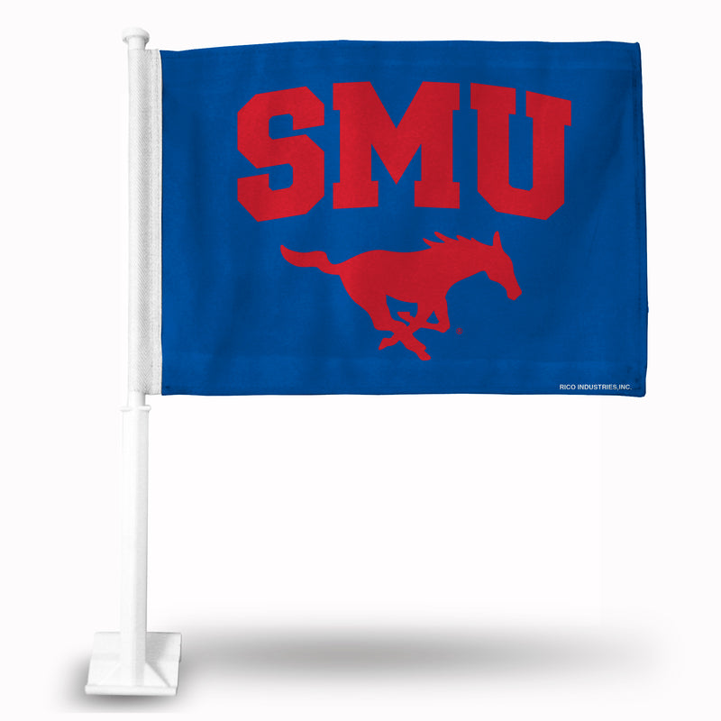 Southern Methodist Fg Car Flag (White Pole)