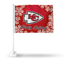 Kansas City Chiefs Happy Holidays Car Flag
