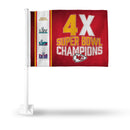 Kansas City Chiefs 4 Time Super Bowl Champions Car Flag
