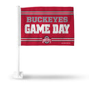 Ohio State University Game Day Car Flag On White Pole