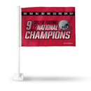 Ohio State University 9 Time College Football Champs Car Flag