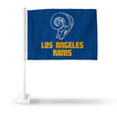 NFL Los Angeles Rams "Retro Design" Double Sided Car Flag -  16" x 19" - Strong Pole that Hooks Onto Car/Truck/Automobile By Rico Industries