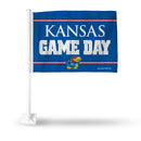 Kansas University Game Day Car Flag On White Pole