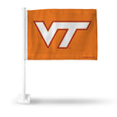 NCAA Virginia Tech Hokies Double Sided Car Flag -  16" x 19" - Strong Pole that Hooks Onto Car/Truck/Automobile By Rico Industries