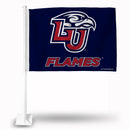 NCAA Liberty Flames Double Sided Car Flag -  16" x 19" - Strong Pole that Hooks Onto Car/Truck/Automobile By Rico Industries
