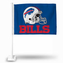 NFL Buffalo Bills Helmet Logo Double Sided Car Flag -  16" x 19" - Strong Pole that Hooks Onto Car/Truck/Automobile By Rico Industries