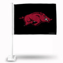 NCAA Arkansas Razorbacks Double Sided Car Flag -  16" x 19" - Strong Pole that Hooks Onto Car/Truck/Automobile By Rico Industries