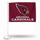 NFL Arizona Cardinals Double Sided Car Flag -  16" x 19" - Strong Pole that Hooks Onto Car/Truck/Automobile By Rico Industries