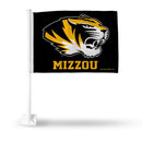 NCAA Missouri Tigers Double Sided Car Flag -  16" x 19" - Strong Pole that Hooks Onto Car/Truck/Automobile By Rico Industries