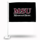 NCAA Missouri State Bears Double Sided Car Flag -  16" x 19" - Strong Pole that Hooks Onto Car/Truck/Automobile By Rico Industries