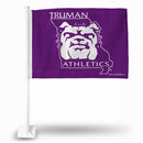 NCAA Truman State Bulldogs Double Sided Car Flag -  16" x 19" - Strong Pole that Hooks Onto Car/Truck/Automobile By Rico Industries