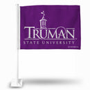 NCAA Truman State Bulldogs Double Sided Car Flag -  16" x 19" - Strong Pole that Hooks Onto Car/Truck/Automobile By Rico Industries