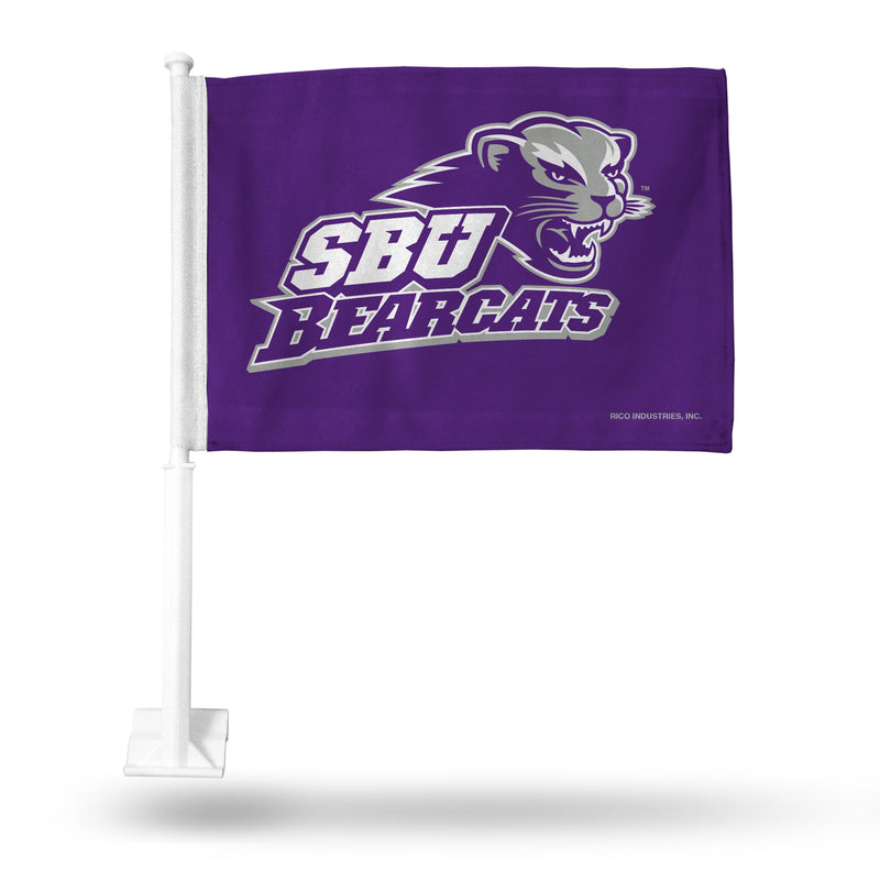 NCAA Southwest Baptist Bearcats Double Sided Car Flag -  16" x 19" - Strong Pole that Hooks Onto Car/Truck/Automobile By Rico Industries