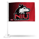 NCAA Northern Illinois Huskies Double Sided Car Flag -  16" x 19" - Strong Pole that Hooks Onto Car/Truck/Automobile By Rico Industries