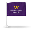 Western Illinois Leathernecks Car Flag (White Pole)