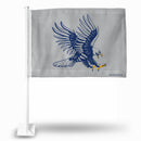 NCAA Dickinson State Blue Hawks Double Sided Car Flag -  16" x 19" - Strong Pole that Hooks Onto Car/Truck/Automobile By Rico Industries