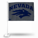 NCAA Nevada-Reno Wolf Pack Double Sided Car Flag -  16" x 19" - Strong Pole that Hooks Onto Car/Truck/Automobile By Rico Industries
