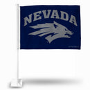 NCAA Nevada-Reno Wolf Pack Double Sided Car Flag -  16" x 19" - Strong Pole that Hooks Onto Car/Truck/Automobile By Rico Industries