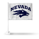 NCAA Nevada-Reno Wolf Pack Double Sided Car Flag -  16" x 19" - Strong Pole that Hooks Onto Car/Truck/Automobile By Rico Industries