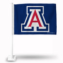 NCAA Arizona Wildcats Double Sided Car Flag -  16" x 19" - Strong Pole that Hooks Onto Car/Truck/Automobile By Rico Industries