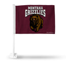 NCAA Montana Grizzlies Double Sided Car Flag -  16" x 19" - Strong Pole that Hooks Onto Car/Truck/Automobile By Rico Industries