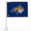 NCAA Montana State Bobcats Double Sided Car Flag -  16" x 19" - Strong Pole that Hooks Onto Car/Truck/Automobile By Rico Industries