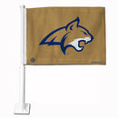 NCAA Montana State Bobcats Double Sided Car Flag -  16" x 19" - Strong Pole that Hooks Onto Car/Truck/Automobile By Rico Industries