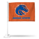 NCAA Boise State Broncos Double Sided Car Flag -  16" x 19" - Strong Pole that Hooks Onto Car/Truck/Automobile By Rico Industries