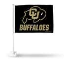 NCAA Colorado Buffaloes Double Sided Car Flag -  16" x 19" - Strong Pole that Hooks Onto Car/Truck/Automobile By Rico Industries