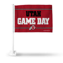 Utah University Game Day Car Flag On White Pole
