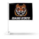NCAA Idaho State Bengals Double Sided Car Flag -  16" x 19" - Strong Pole that Hooks Onto Car/Truck/Automobile By Rico Industries