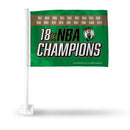 Boston Celtics 18 Time NBA Champions Car Flag on White Pole