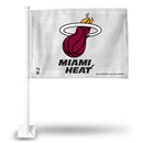 NBA Miami Heat Double Sided Car Flag -  16" x 19" - Strong Pole that Hooks Onto Car/Truck/Automobile By Rico Industries
