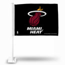 NBA Miami Heat Double Sided Car Flag -  16" x 19" - Strong Pole that Hooks Onto Car/Truck/Automobile By Rico Industries