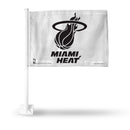 NBA Miami Heat Double Sided Car Flag -  16" x 19" - Strong Pole that Hooks Onto Car/Truck/Automobile By Rico Industries