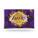 NBA Los Angeles Lakers Double Sided Car Flag -  16" x 19" - Strong Pole that Hooks Onto Car/Truck/Automobile By Rico Industries