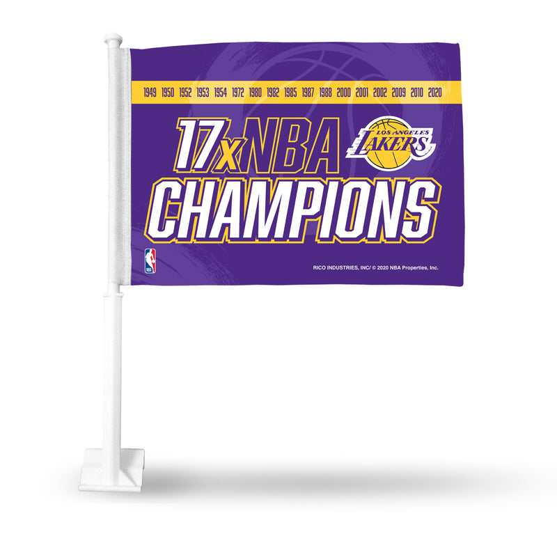 Lakers 17 Time Nba Champs Car Flag