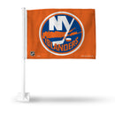 NHL New York Islanders Double Sided Car Flag -  16" x 19" - Strong Pole that Hooks Onto Car/Truck/Automobile By Rico Industries