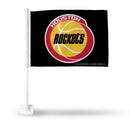 NBA Houston Rockets "Retro Design" Double Sided Car Flag -  16" x 19" - Strong Pole that Hooks Onto Car/Truck/Automobile By Rico Industries