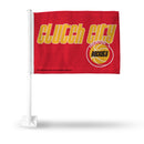 NBA Houston Rockets Double Sided Car Flag -  16" x 19" - Strong Pole that Hooks Onto Car/Truck/Automobile By Rico Industries
