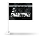 Spurs : 5 Time Nba Champs Car Flag