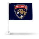 NHL Florida Panthers Double Sided Car Flag -  16" x 19" - Strong Pole that Hooks Onto Car/Truck/Automobile By Rico Industries